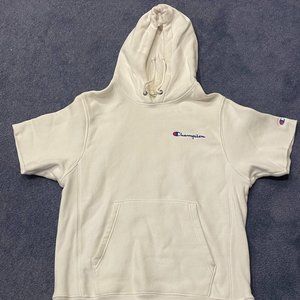 White Champion Reserve Weave RARE* short sleeve hoodie!
